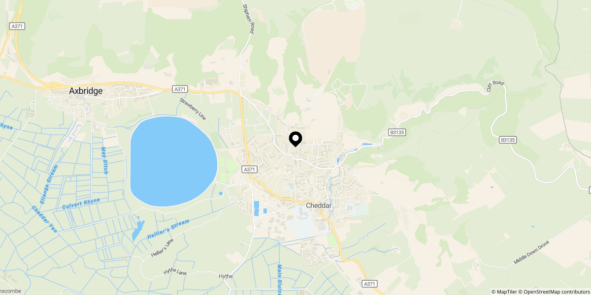 Approximate location of The Barrows, Cheddar