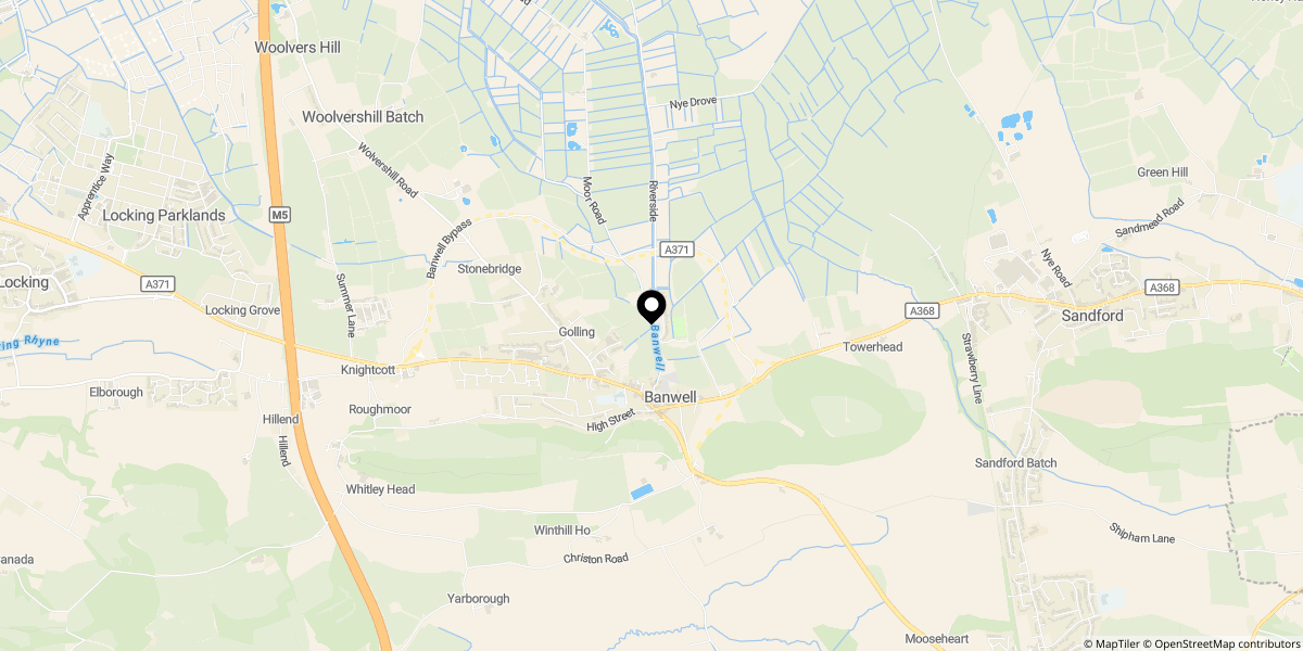 Approximate location of Taylors Fields, Banwell