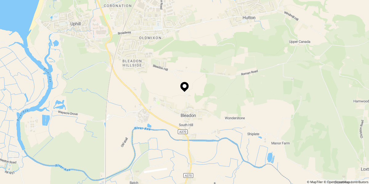Approximate location of Celtic Way, Bleadon