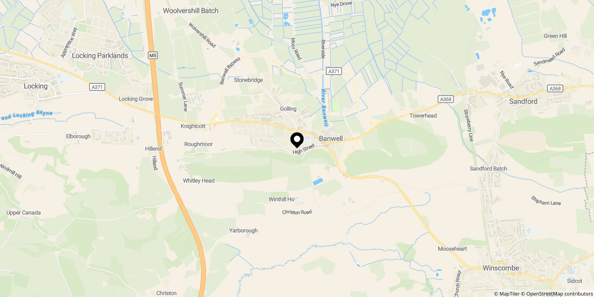 Approximate location of West Street, Banwell