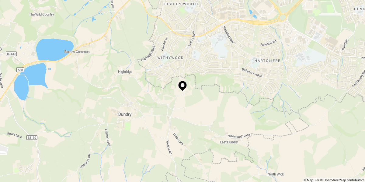 Approximate location of Broad Oak Hill, Dundry
