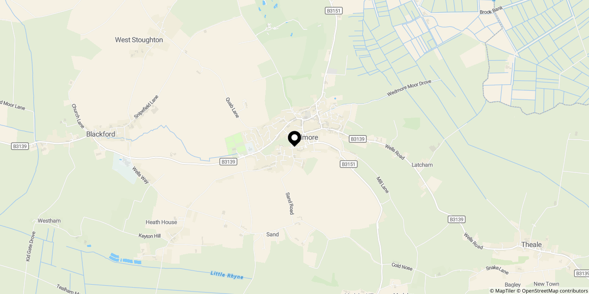 Approximate location of Guildhall Lane, Wedmore