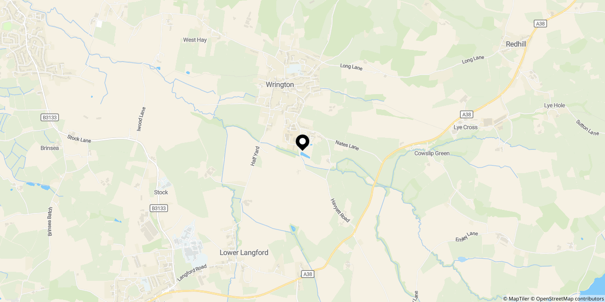 Approximate location of Whiting Way, Wrington