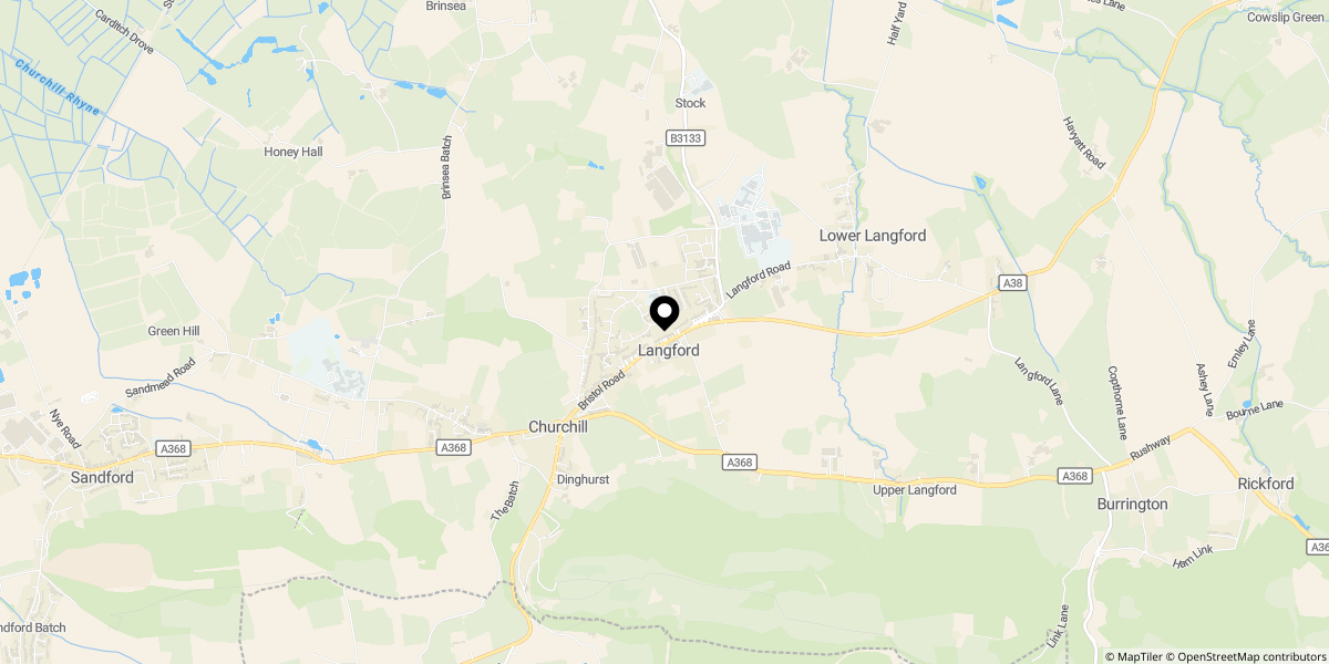 Approximate location of Langford, Bristol