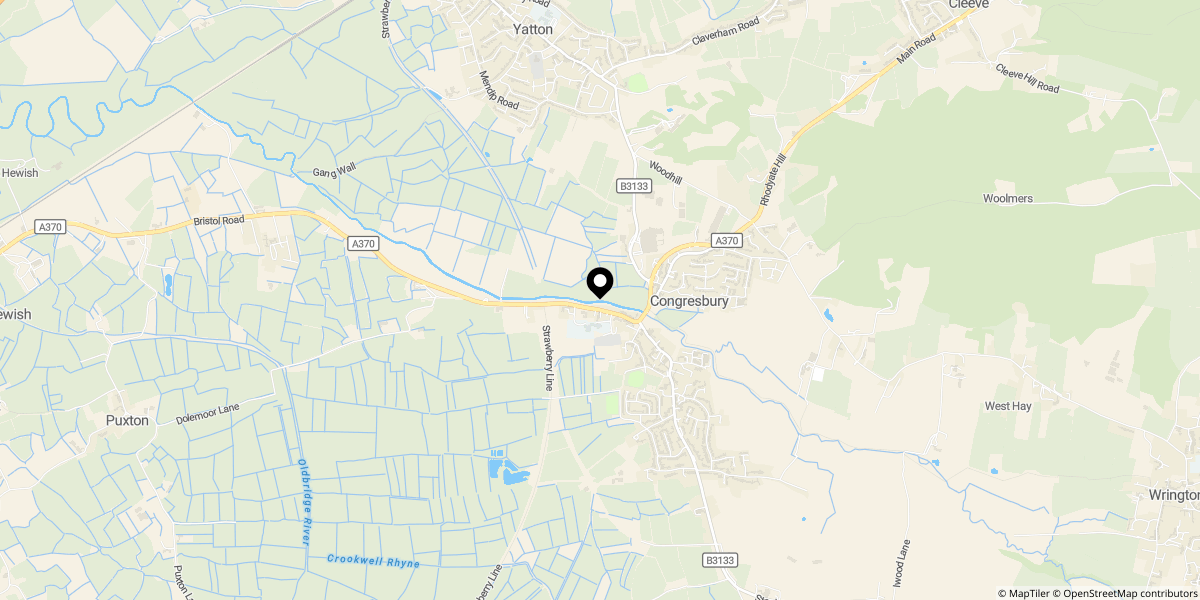 Approximate location of Station Road, Congresbury