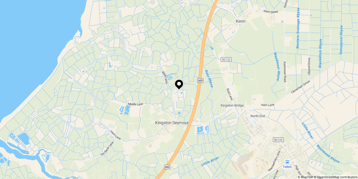 Approximate location of Back Lane, Kingston Seymour